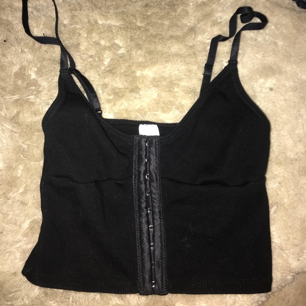 Cute Dainty Black Clip Up Croptop